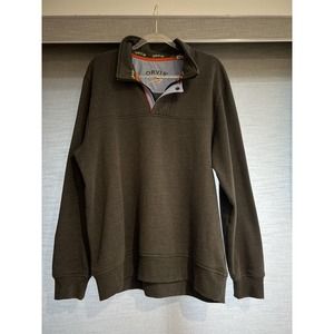 Orvis Men's 1/4 Zip Neck Pullover Sweater Charcoal Gray Medium
